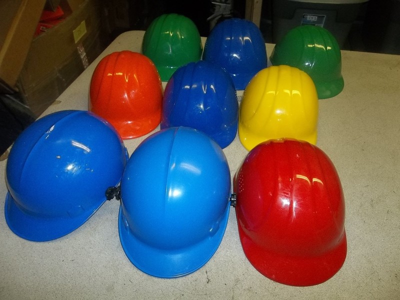 Jackson Safety 3012334 Lot of 9 Variety Color Hardhats Adjustable Head Size