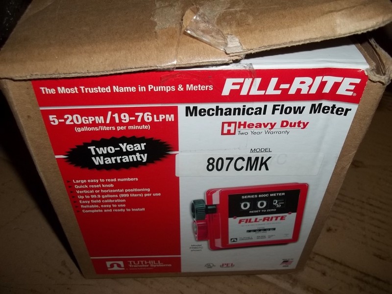 Fill-Rite Flow Meter 807CMK -20 GPM 19-76 LPM *FREE SHIPPING*