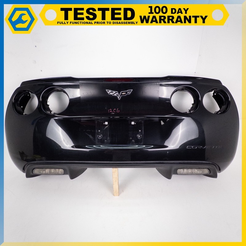 06-13 CORVETTE C6 GRAND SPORT Z06 REAR BUMPER COVER PANEL HARNESS BLACK OEM