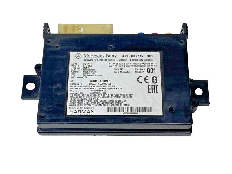 17-20 MERCEDES E400 W213 S E GLE GLC SLC COMMUNICATION CONTROL UNIT OEM #A0.60