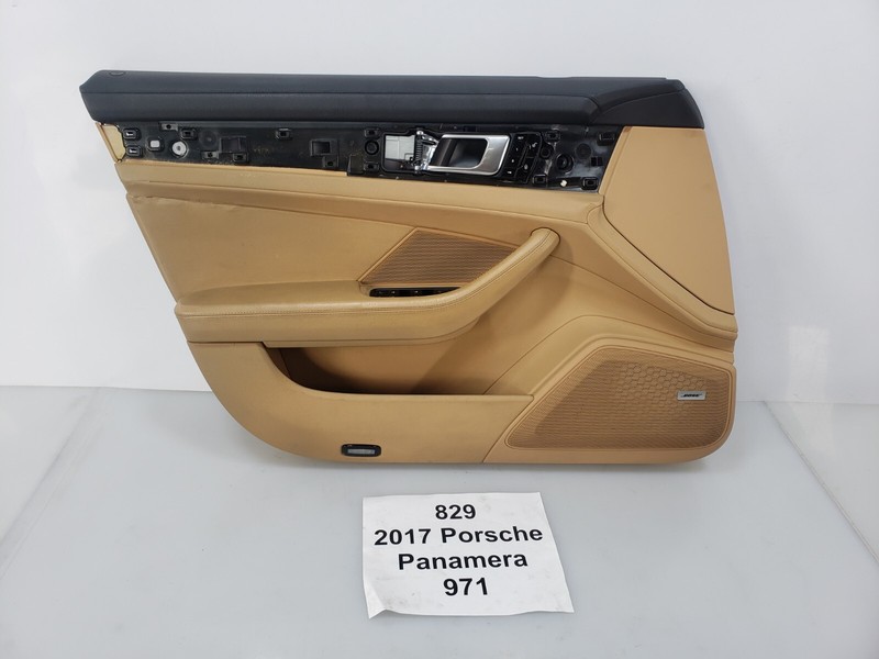 ✅ 17-22 OEM Porsche Panamera 971 Front Driver Left Door Card Panel Leather Beige