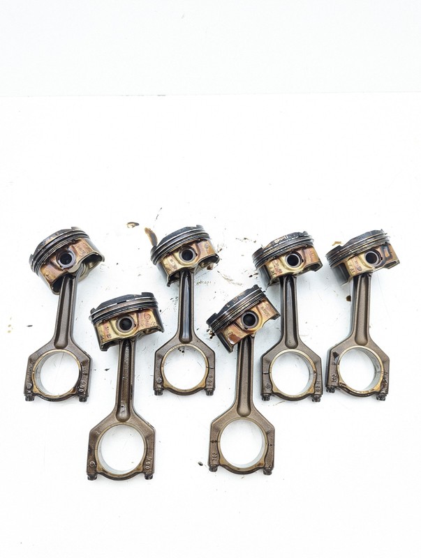 2008 BMW N54 3.0L ENGINE PISTON CONNECTING RODS SET OF 6 OEM