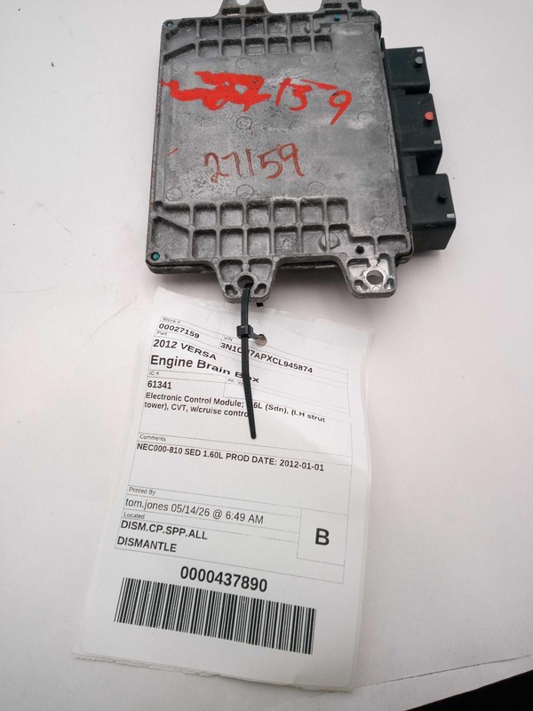 Used Engine Control Module (ECM) fits: 2012 Nissan Versa Electronic Control Modu
