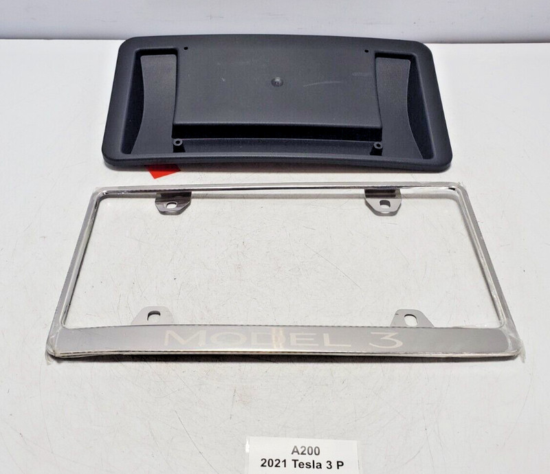 ✅ 2017-2023 OEM Tesla Model 3 Front Rear Bumper License Plate Bracket SET