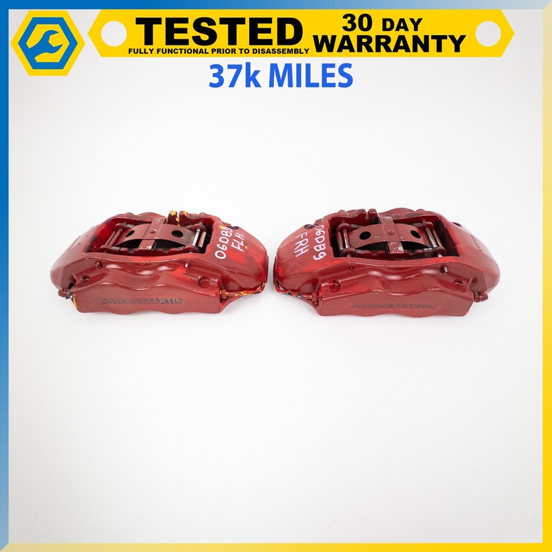 05-16 ASTON MARTIN DB9 VANTAGE FRONT LEFT RIGHT PARKING BRAKE CALIPER RED SET OE