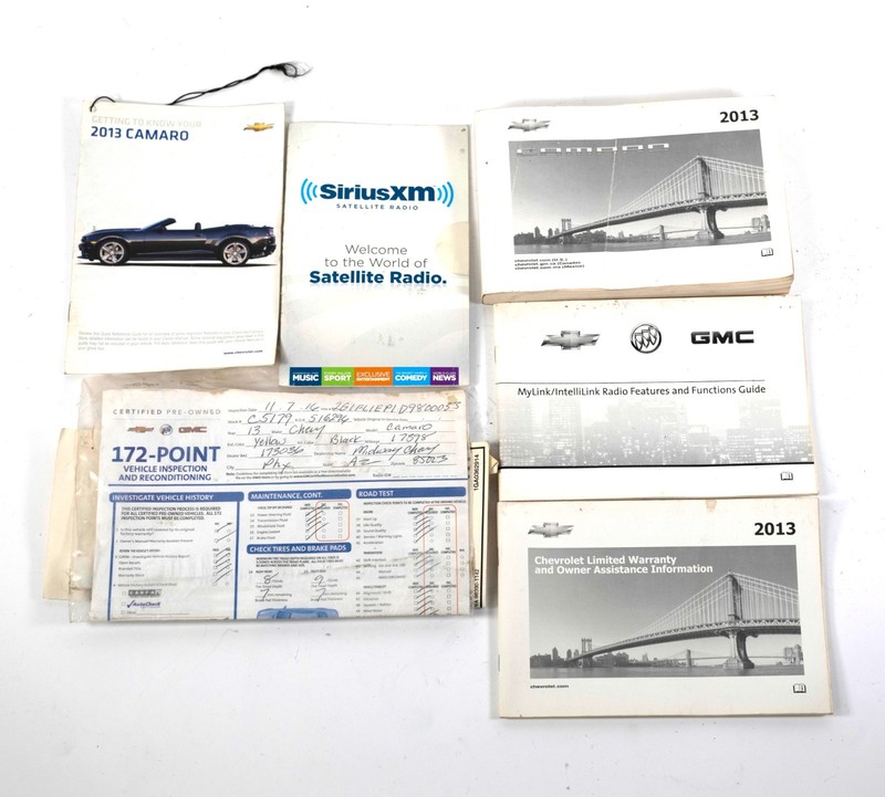 2013 Chevrolet Camaro Owner’s Manual Book Set w/ MyLink SiriusXM & Warranty Info