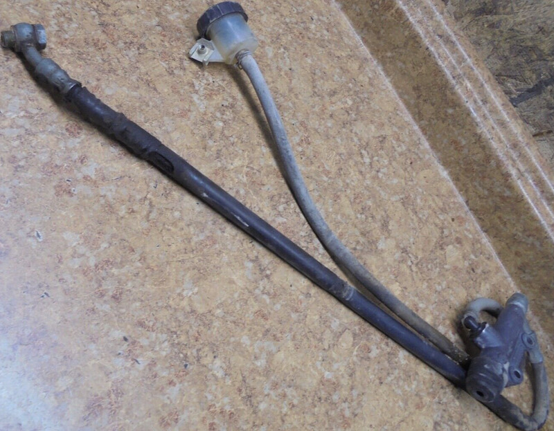 1995 KTM Dirt Bike Rear Back Brake Lever Pedal Master Cylinder Reservoir Line J5