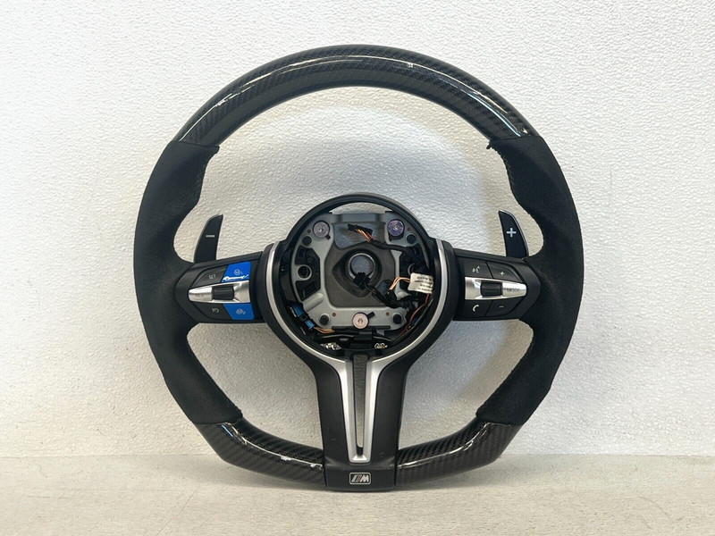 ⭐2012-2016 M5 M6 BLACK STEERING CARBON FIBER ALCANTARA WHEEL W/ PADDLES LOT2497