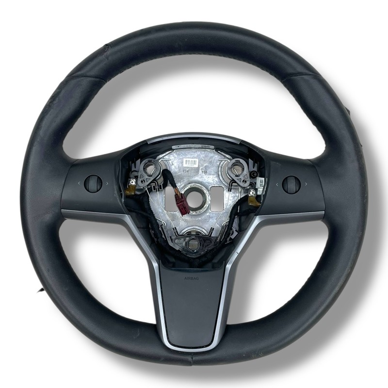 2017-2023 Tesla Model 3 Model Y Black Leather Steering Wheel Hand Grip OEM