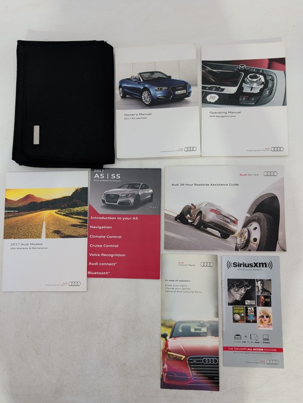 2017 AUDI A5 S5 CABRIOLET CONVERTIBLE OWNERS MANUAL BOOKS XM NAV MAINT REF CASE