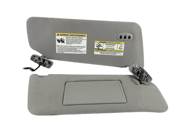 2004-2008 Ford F-150 Sun Visors Set Pair Left Right Gray with Mirror Lights OEM