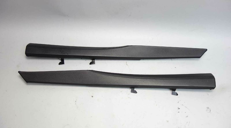 2009-2015 BMW F01 7-Series F02 Center Console Side Trim Strips Black Leather OEM