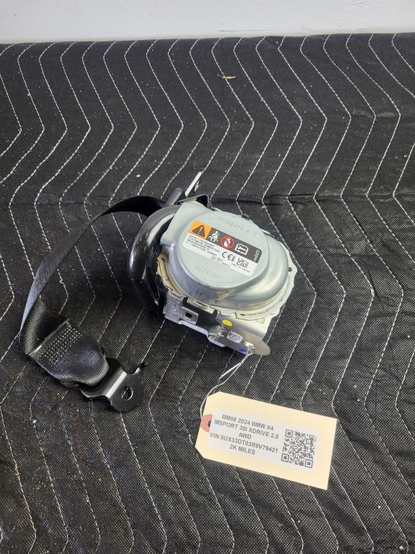 2019-2025 Bmw X4 30i 2nd Row Right Passenger Rear Seat Belt Retractor OEM