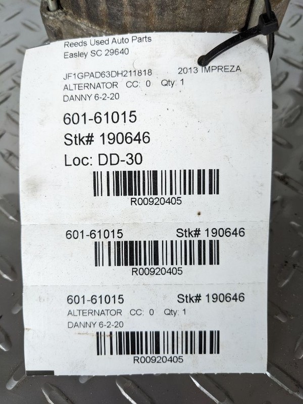 Alternator Base ID 23700AA720 Fits 13-15 XV CROSSTREK 920405
