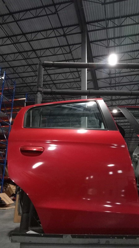2014 Mitsubishi Mirage Rear Right Door Red 4DR PW PL Used OEM Part