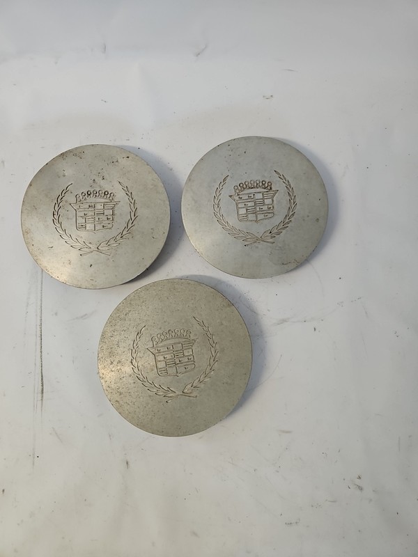 92-99 Cadillac Deville Seville OEM Center Hub Cap Machined 7" Diameter SET OF 3