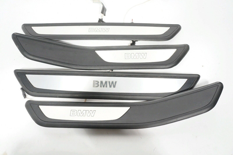 09 10 11 12 BMW 750I F01 DOOR SCUFF PLATE TRIM FRONT & REAR SET OEM