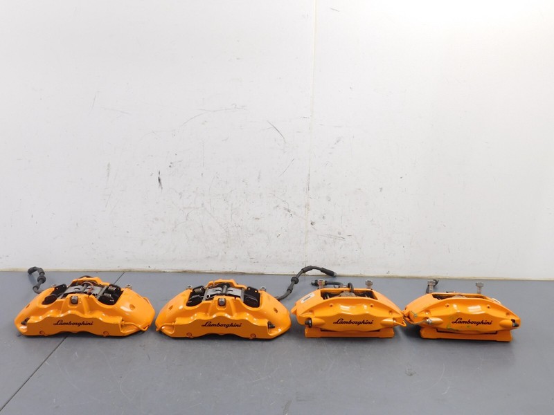 2013 Lamborghini Gallardo LP570-4 SL Brembo Orange Brake Caliper Set #3617 X8