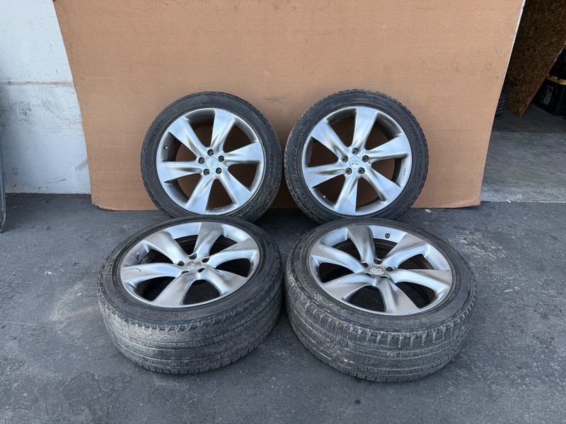 INFINITI FX50 09-17 OEM FRONT REAR LEFT RIGHT RIMS WHEELS TIRES SET (21"X9.5")