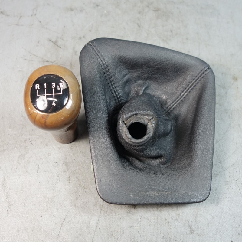 92-99 BMW E36 3-Series Walnut Wood Shift Knob and Black Leather Boot OEM
