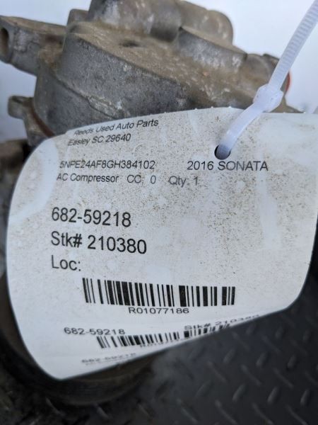 AC Compressor VIN B 8th Digit Turbo Fits 15-17 SONATA 1077186