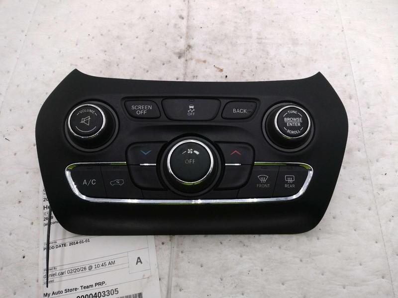 2014 Jeep Cherokee A/C Selector Switch OEM Black 5091436AG 121K Miles