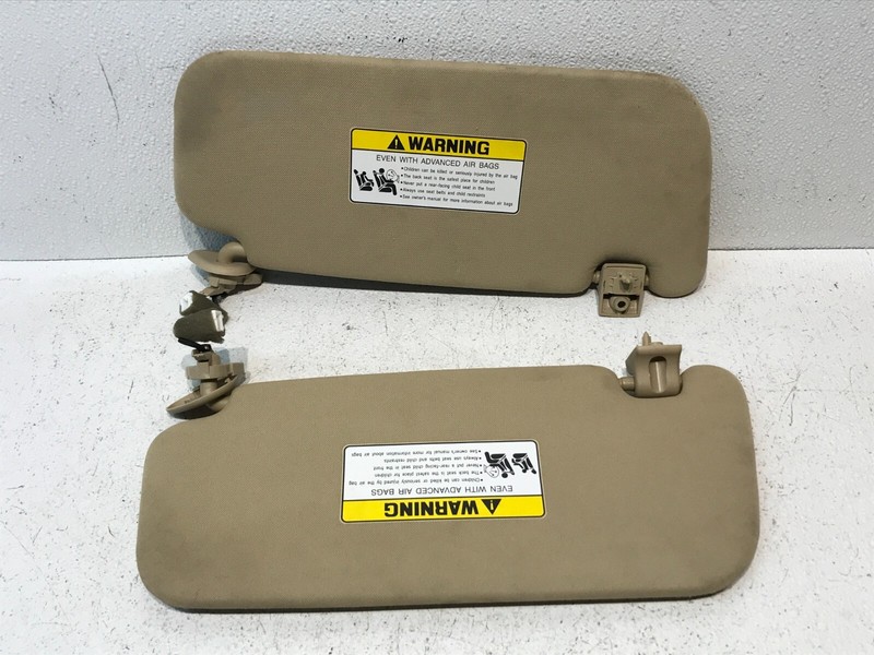 2009-2014 HYUNDAI GENESIS SEDAN RIGHT LEFT SUN VISOR SET BEIGE OEM