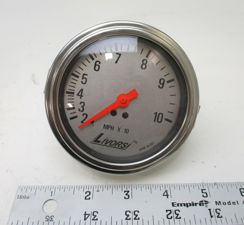 LG100DPLCH Livorsi Formula Marine Boat Speedometer Speedo 100 MPH Black/Silver