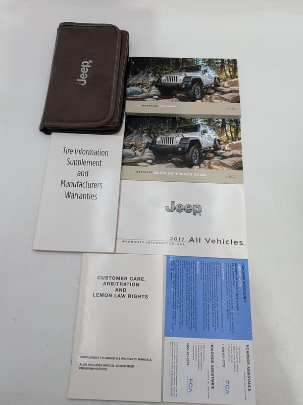 2017 Jeep Wrangler Owners Manual, Quick Reference Guide With Case Included