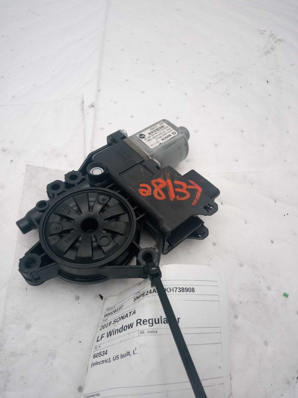 2019 Hyundai Sonata Left Window Regulator OEM 406988, 51K Miles, White