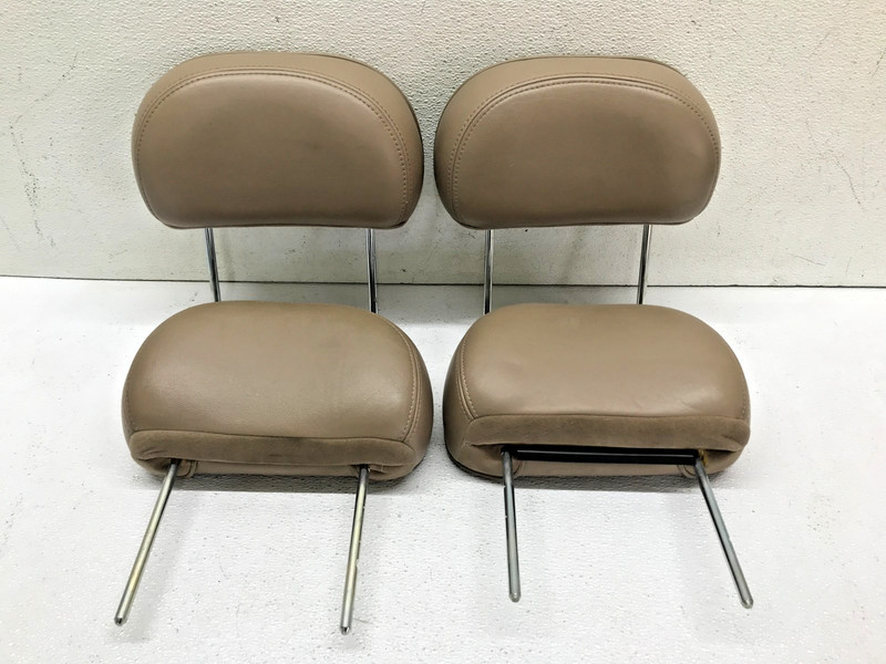 1999 Lincoln Navigator Front Rear Headrest Leather Left Right OEM Beige Set