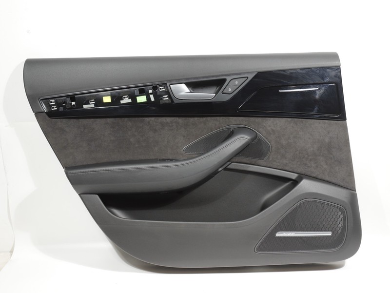 11-18 Audi A8L D4 Rear LEFT Driver Side Door Trim Panel Black Alcantara Bose OEM