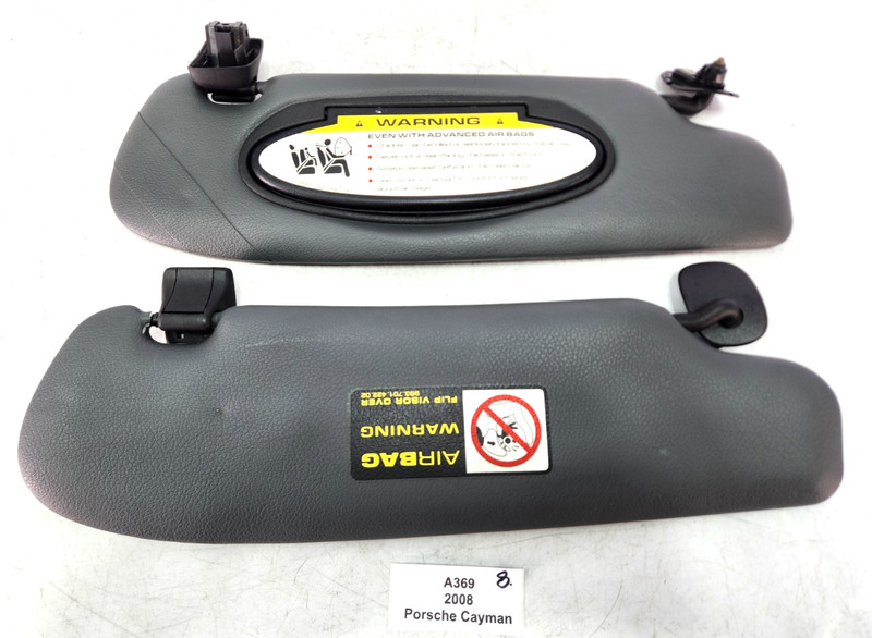 ✅ 06-12 OEM Porsche Cayman 987 Front Left Right Sunvisor Sun Visor Gray SET*