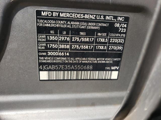 2005 Mercedes-Benz ML-Class Speedometer Gauge OEM 1635409311 Grey 200K Miles