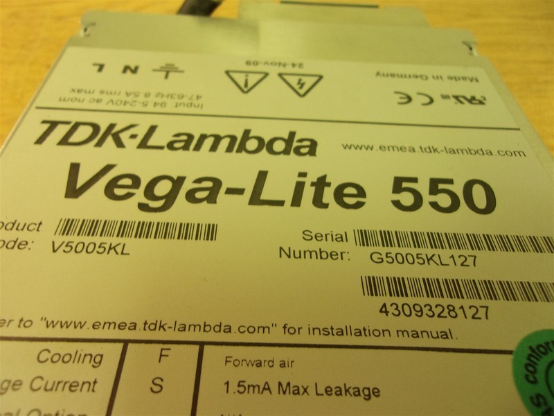 TDK LambdaVega-Lite 550 Power Supply *FREE SHIPPING*