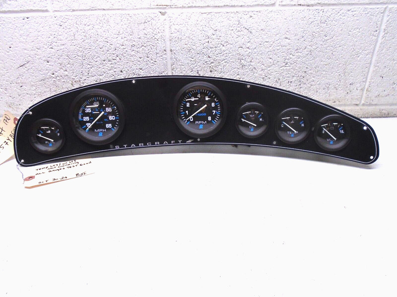 CD1 Starcraft Marine Gauge Cluster Panel Fuel MPH RPM Oil Temp Volt