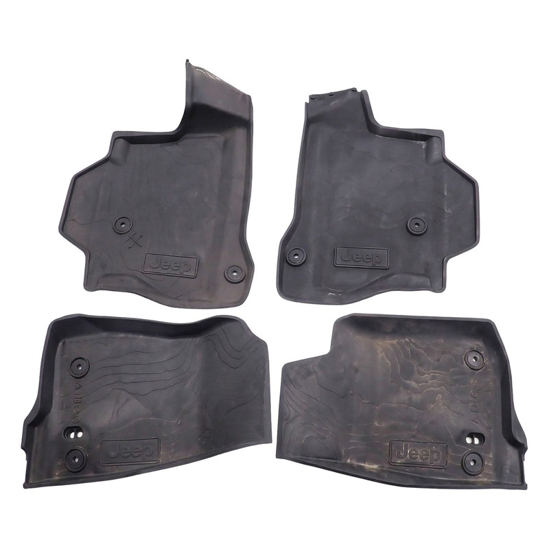 18-25 Jeep Wrangler 4 Door Rubber Floor Mats 82215202AE All Weather OEM Factory