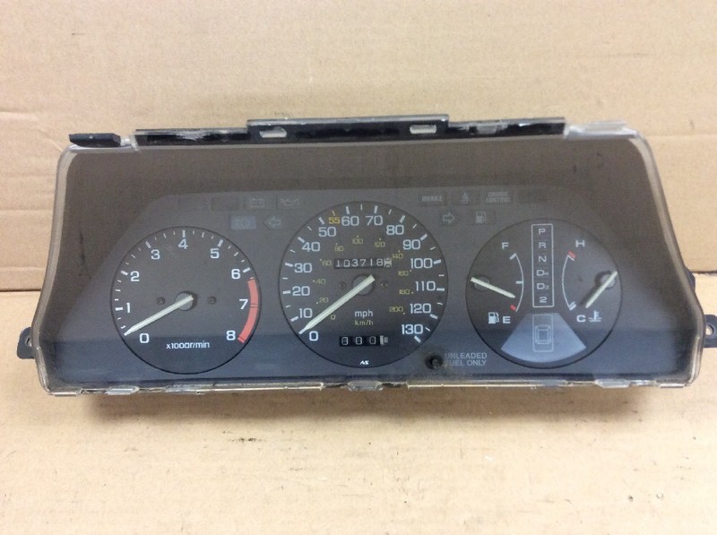 86 87 88 89 Accord LX 4DR Auto Instrument Cluster Speedo Tacho Meter Gauges Used