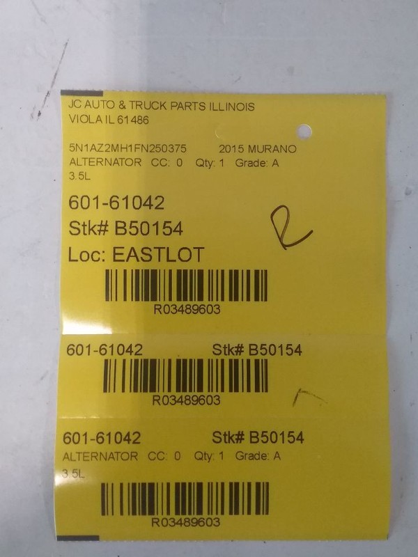 Alternator 6 Cylinder 150 Amp Fits 13-16 PATHFINDER 3489603