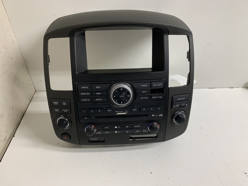 2010-2012 Nissan Armada Radio Climate A/C Control w GPS Bezel Trim Cover Hood