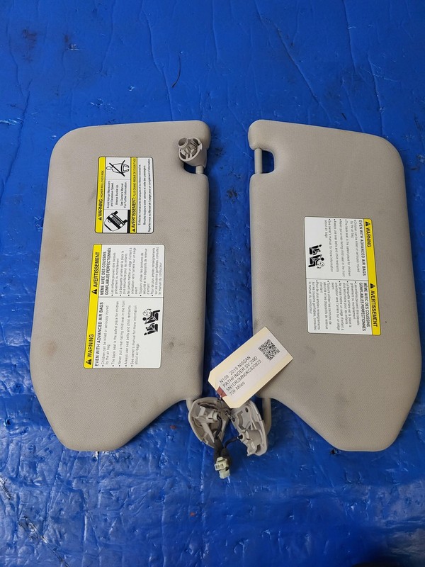 Used Oem Nissan Front Left Driver & Right Passenger Sun Visors for Pathfinder 19