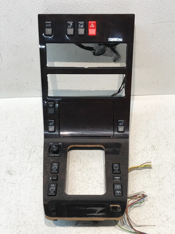 96-99 Mercedes W140 S500 S600 Center Console Wood Shift Bezel Ashtray Trim OEM