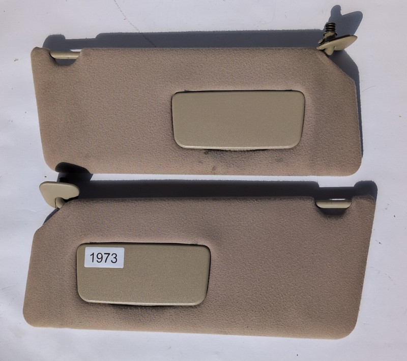 2002-2006 Toyota Camry Driver & Passenger Side Sun Visor Pair Set Tan Cloth