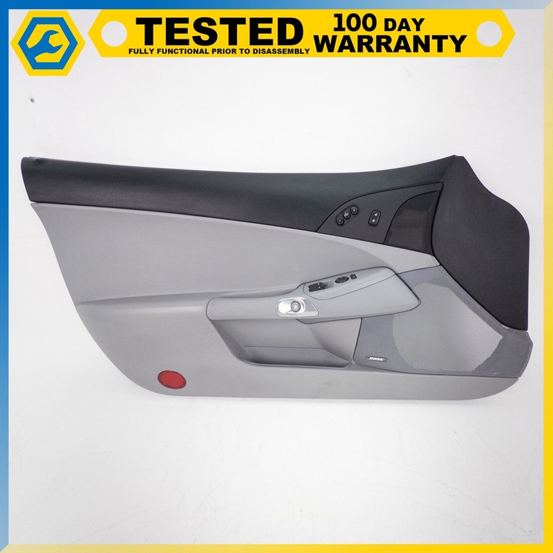 05-13 CHEVROLET CORVETTE C6 FRONT LEFT DRIVER SIDE INTERIOR DOOR PANEL GRAY OEM