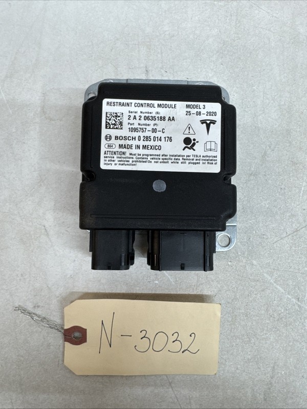 ⚡️18-20 Tesla 3 SRS Restraint Module *NO CRASH* 1095757-00-C 3032 B60