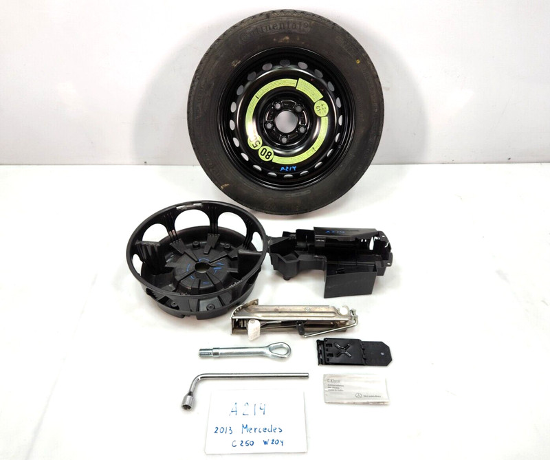 ✅ 08-14 OEM Mercedes C250 W204 Spare Wheel Rim Jack Tool Kit 16x3.50 W/ Tire*