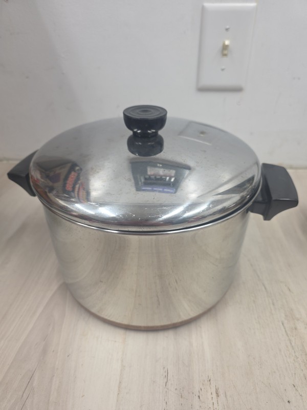 Vintage Revere Ware 1801 Copper Bottom 6QT Quart Stock PotDual Handle