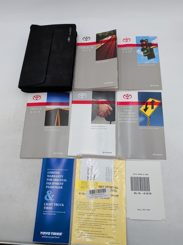 2018 Toyota Yaris IA Owners Manual With Case Complete Set
