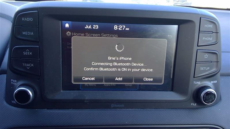2018-2021 Hyundai Kona Non-nav Display Screen Menu Info 96160-J9020TM1