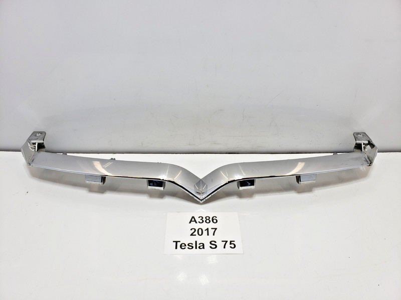 ✅ 2016-2020 OEM Tesla Model S Front Bumper Upper Chrome Grille Cover Trim *